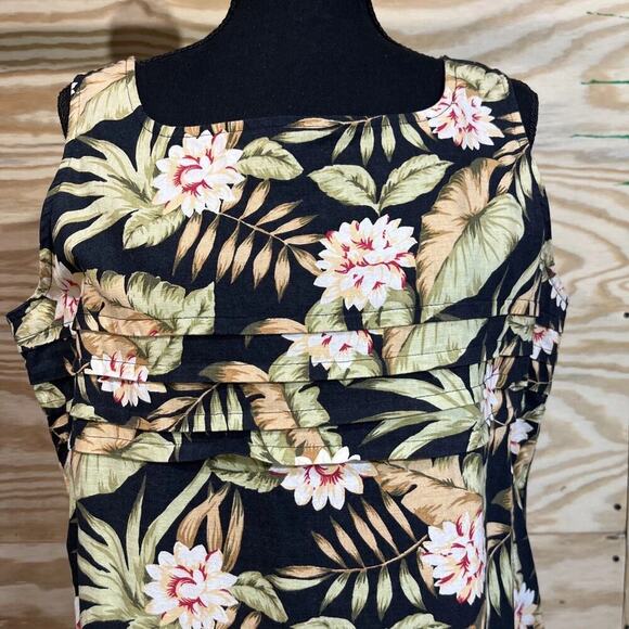 White Stag Linen Blend Maxi Dress Women Sleeveless Floral Size Large 12/14 - Picture 3 of 15